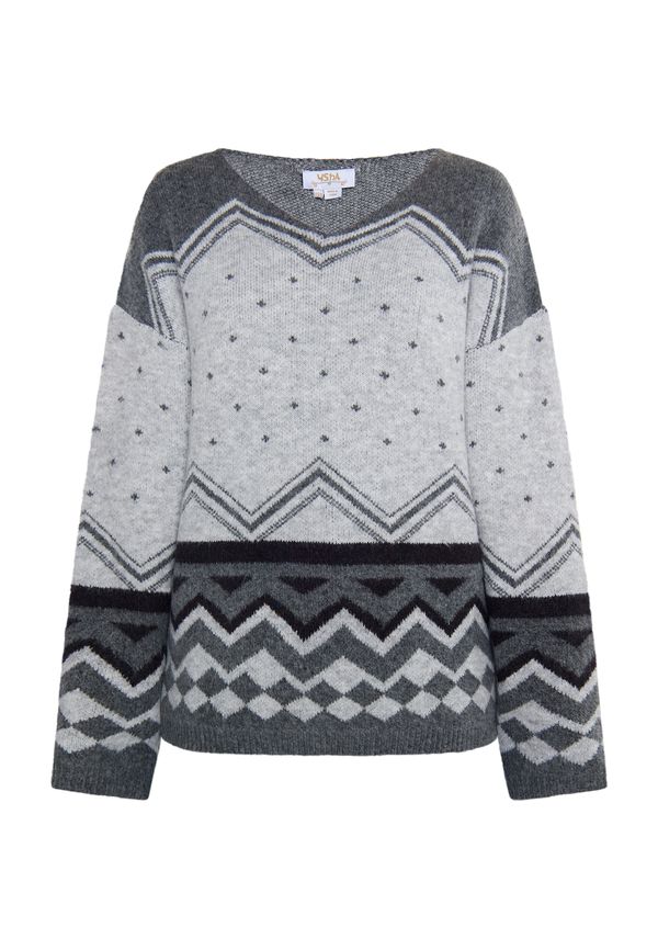 usha FESTIVAL usha FESTIVAL Пуловер 'Rakata'  сиво / светлосиво / тъмносиво