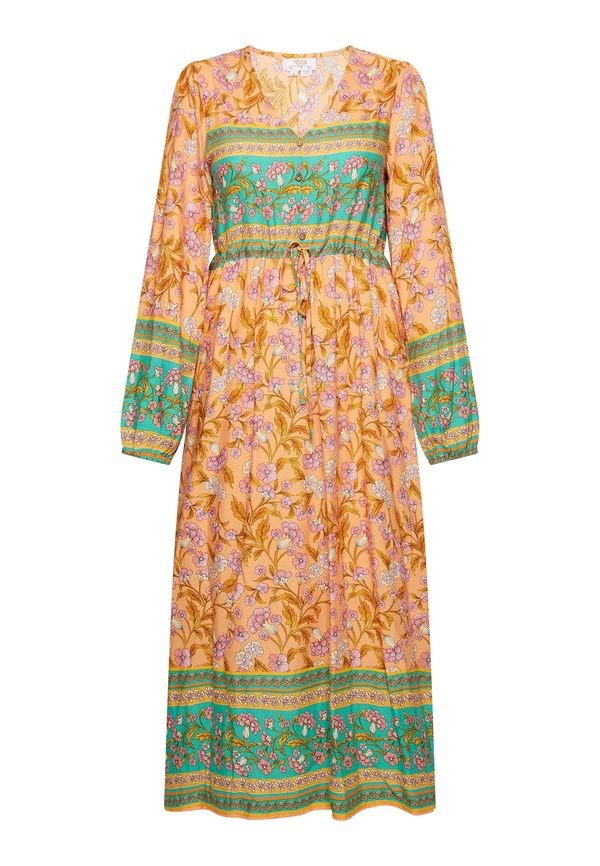 usha FESTIVAL usha FESTIVAL Рокля 'Carnea'  нефритено зелено / оранжево / светлооранжево / бледорозово