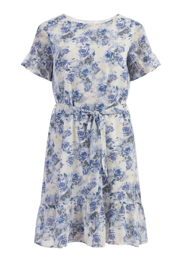 Usha Usha Лятна рокля  бежово / синя тинтява / черно / бяло