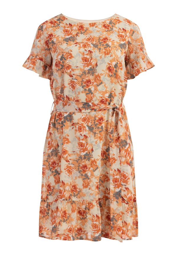 Usha Usha Лятна рокля  кремаво / сиво / тъмносиво / оранжево