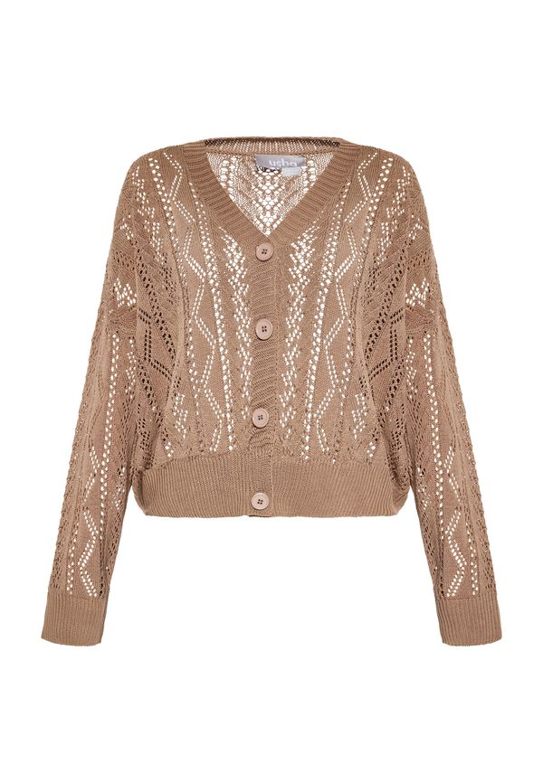 Usha Usha Плетена жилетка  светлокафяво