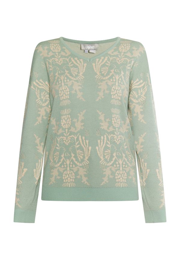 Usha Usha Пуловер  кремаво / зелено