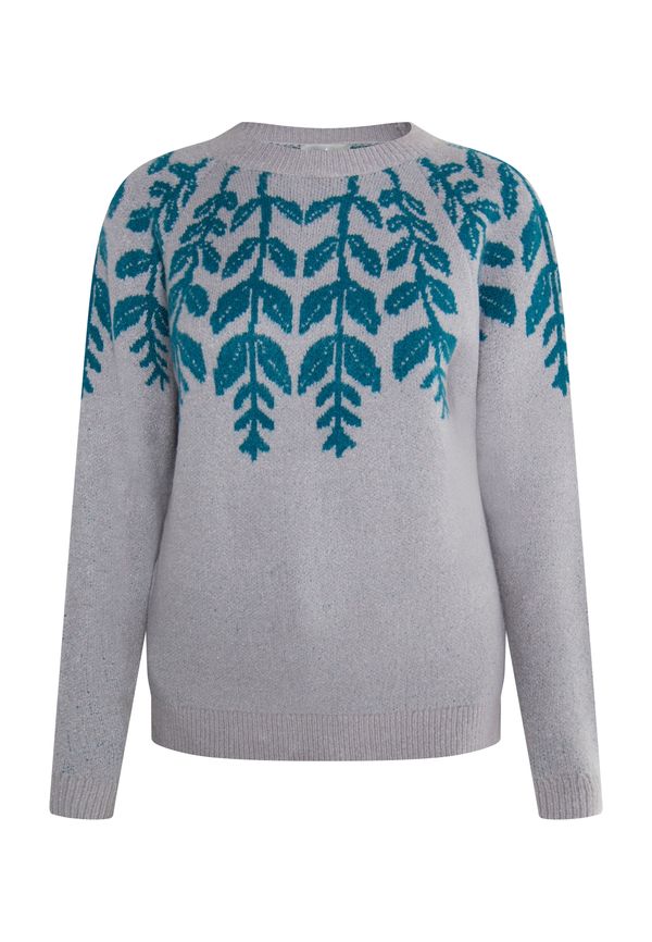 Usha Usha Пуловер 'Lurea'  сиво / петрол