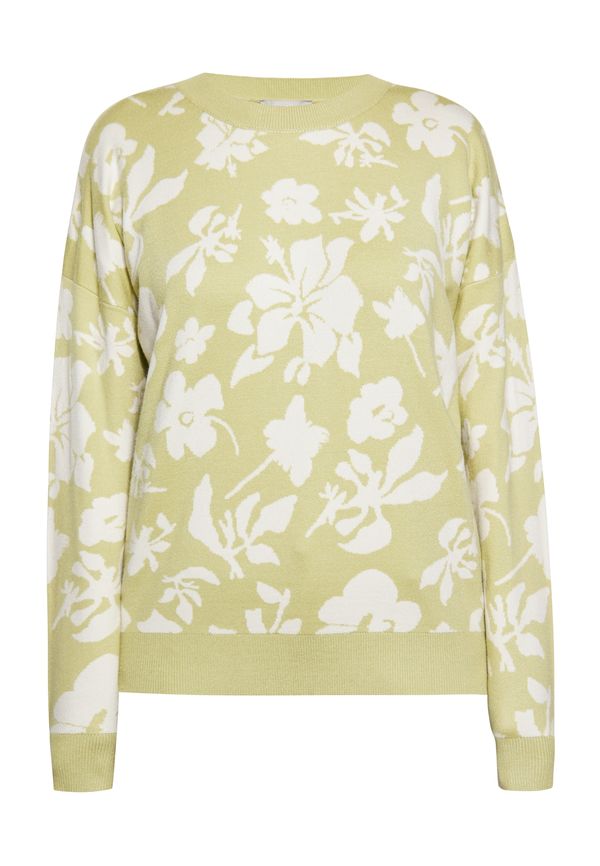 Usha Usha Пуловер  маслина / бяло