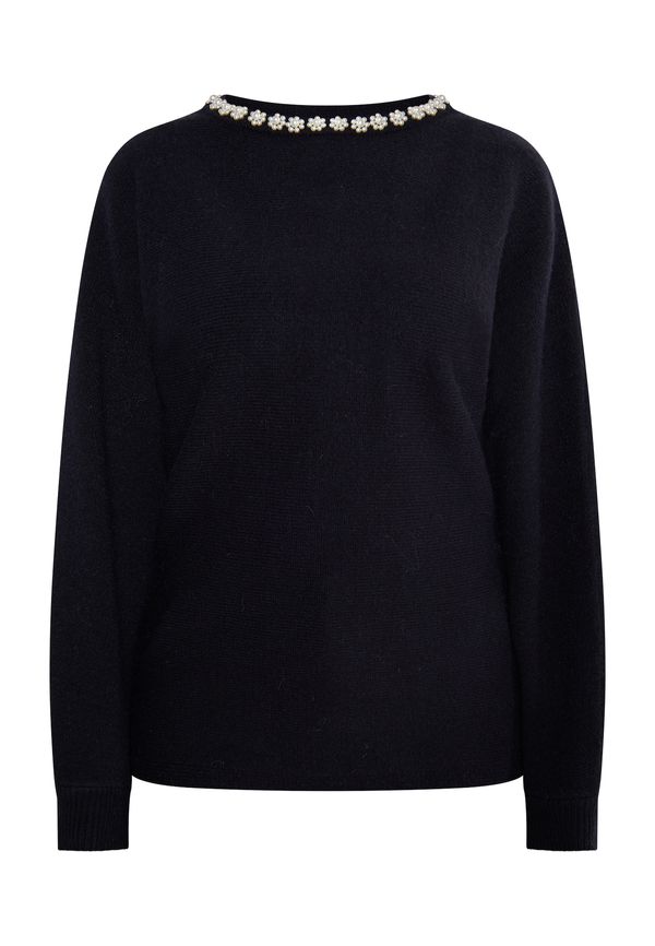 Usha Usha Пуловер 'Sivene'  черно / перлено бяло