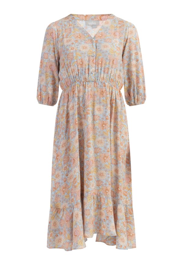 Usha Usha Рокля  кремаво / светлосиньо / пастелно жълто / пастелно розово
