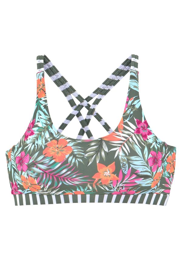 VENICE BEACH VENICE BEACH Горнище на бански 'Summer'  зелено / оранжево / фуксия / бяло