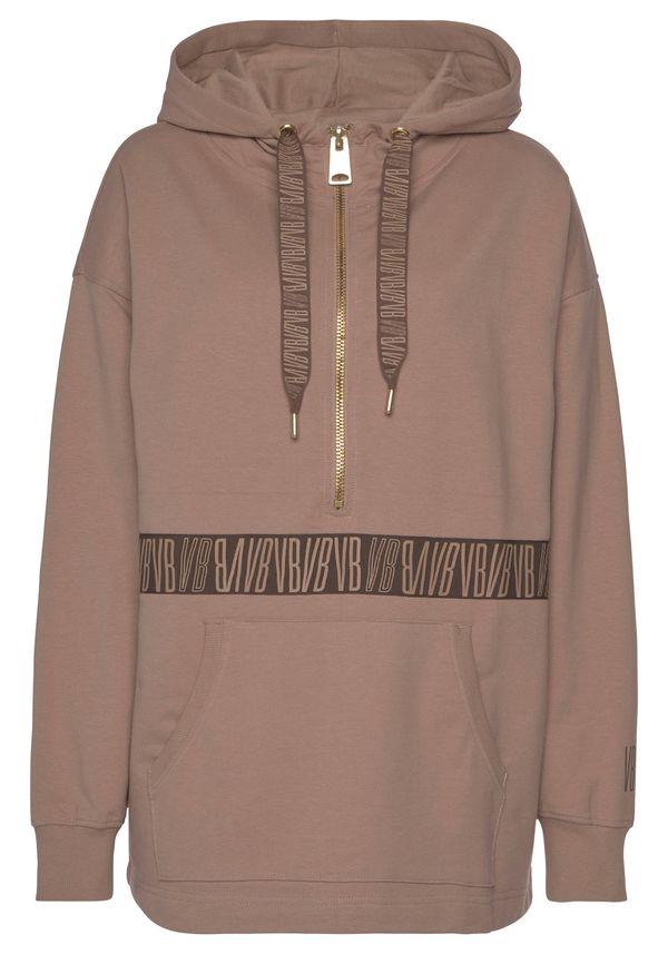 VENICE BEACH VENICE BEACH Спортен суитшърт с качулка  кафяво / мока