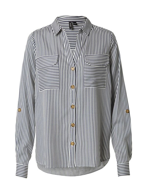 VERO MODA VERO MODA Блуза 'BUMPY'  черно / бяло