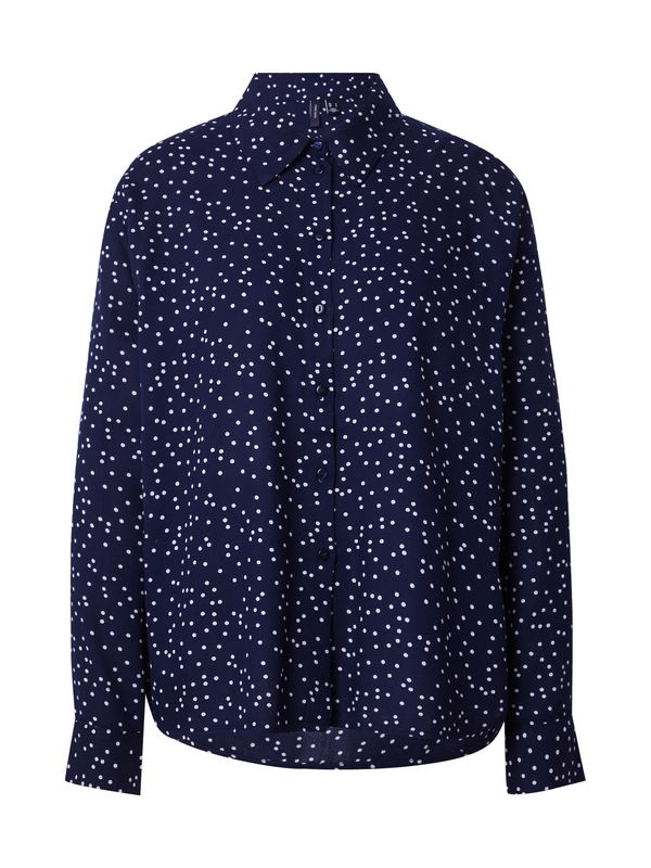 VERO MODA VERO MODA Блуза 'Bumpy'  нейви синьо / бяло