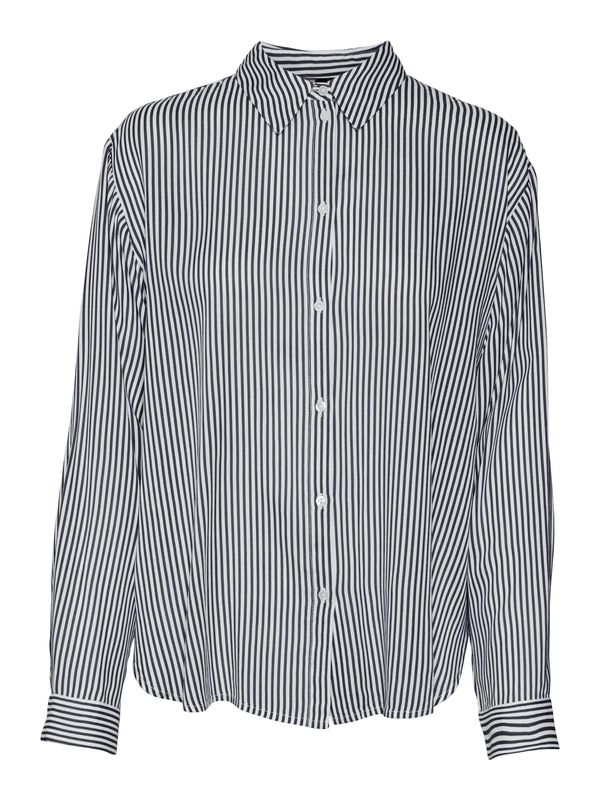 VERO MODA VERO MODA Блуза 'BUMPY'  нейви синьо / бяло