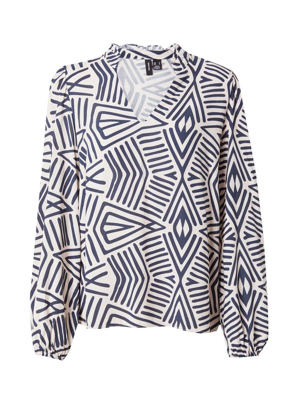 VERO MODA VERO MODA Блуза 'EASY JOY'  морскосиньо / бяло