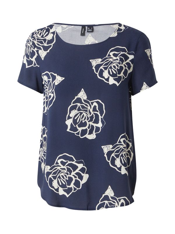 VERO MODA VERO MODA Блуза 'EASY JOY'  нейви синьо / мръсно бяло