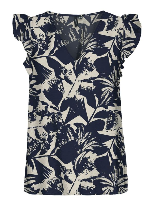 VERO MODA VERO MODA Блуза 'JOSIE'  бежово / морскосиньо