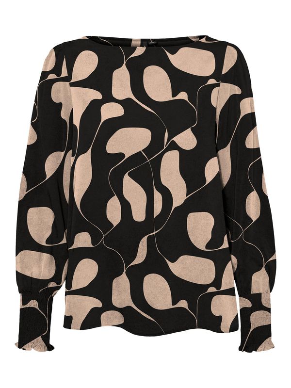 VERO MODA VERO MODA Блуза 'LYDIA'  цвят "пясък" / черно
