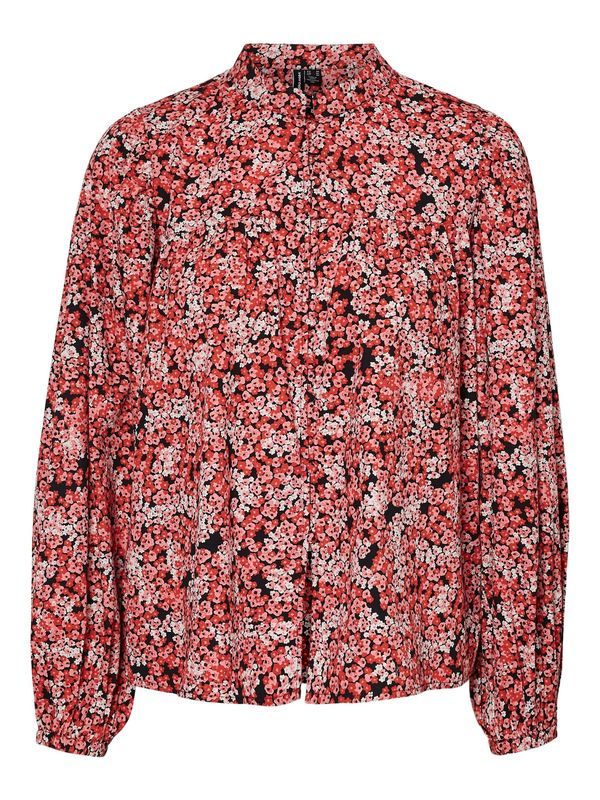 VERO MODA VERO MODA Блуза 'Patricia'  червена боровинка / пъпеш / черно / бяло