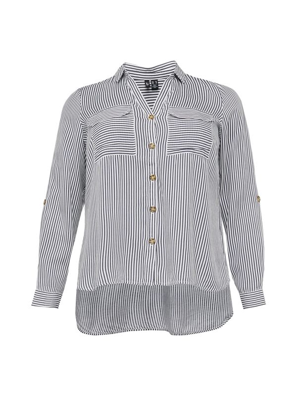 Vero Moda Curve Vero Moda Curve Блуза 'Bumpy'  тъмносиво / бяло