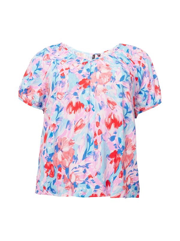 Vero Moda Curve Vero Moda Curve Блуза 'GIA GORA'  синьо / светлосиньо / червено / бяло