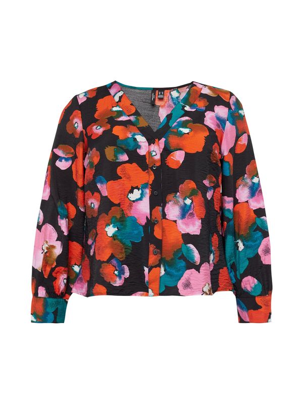 Vero Moda Curve Vero Moda Curve Блуза 'JOSIE SOFIE'  петрол / розово / червено / черно