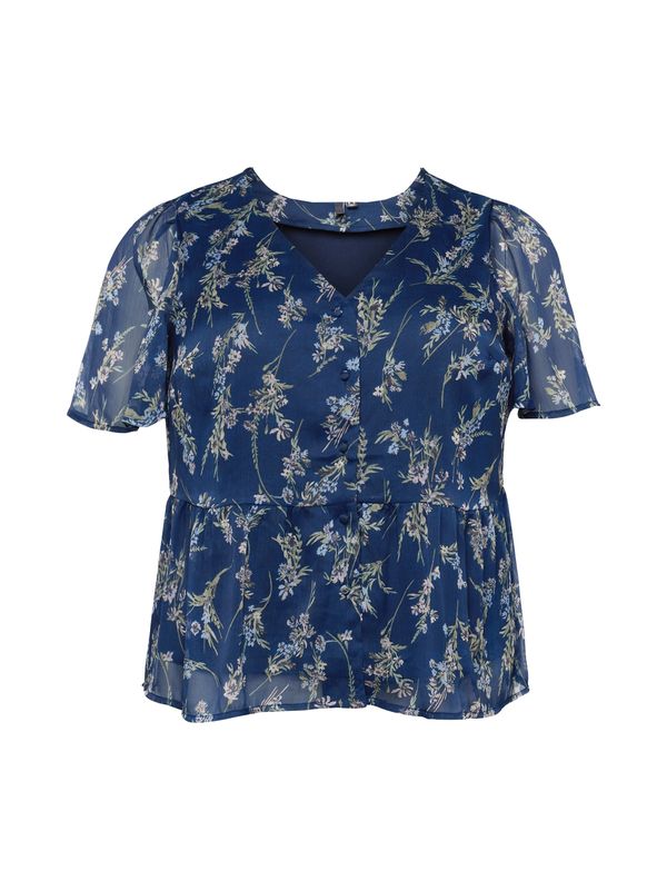 Vero Moda Curve Vero Moda Curve Блуза 'MILLA'  нейви синьо / светлосиньо / каки
