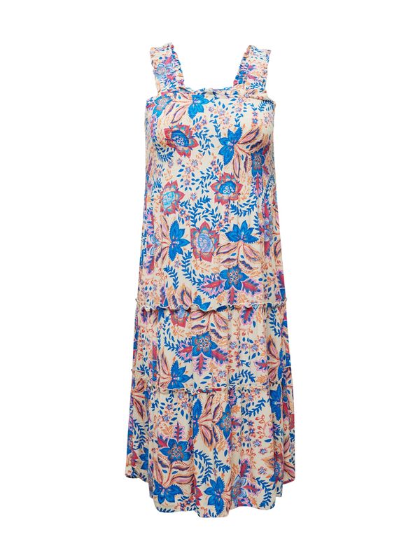 Vero Moda Curve Vero Moda Curve Лятна рокля 'MENNY'  синьо / таупе сиво / оранжево / червено