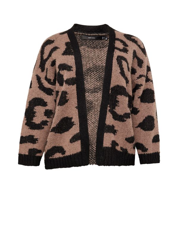 Vero Moda Curve Vero Moda Curve Плетена жилетка 'ZELMA'  кафяво / черно