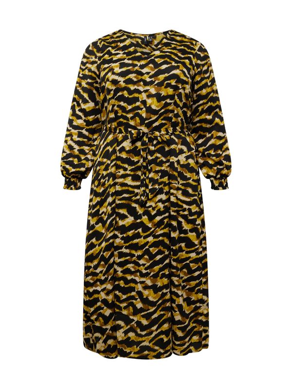 Vero Moda Curve Vero Moda Curve Рокля 'GAIL'  светлобежово / кафяво / горчица / маслина / черно