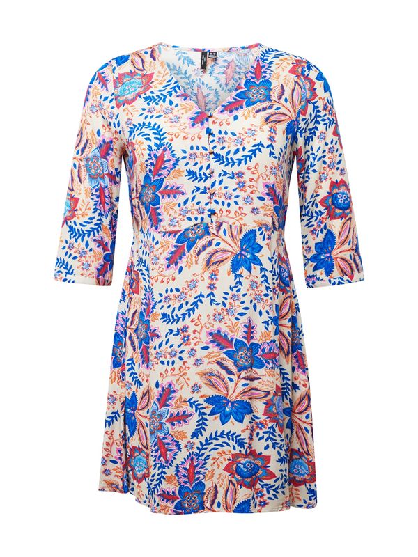 Vero Moda Curve Vero Moda Curve Рокля 'MENNY'  синьо / светлосиво / оранжево / червено