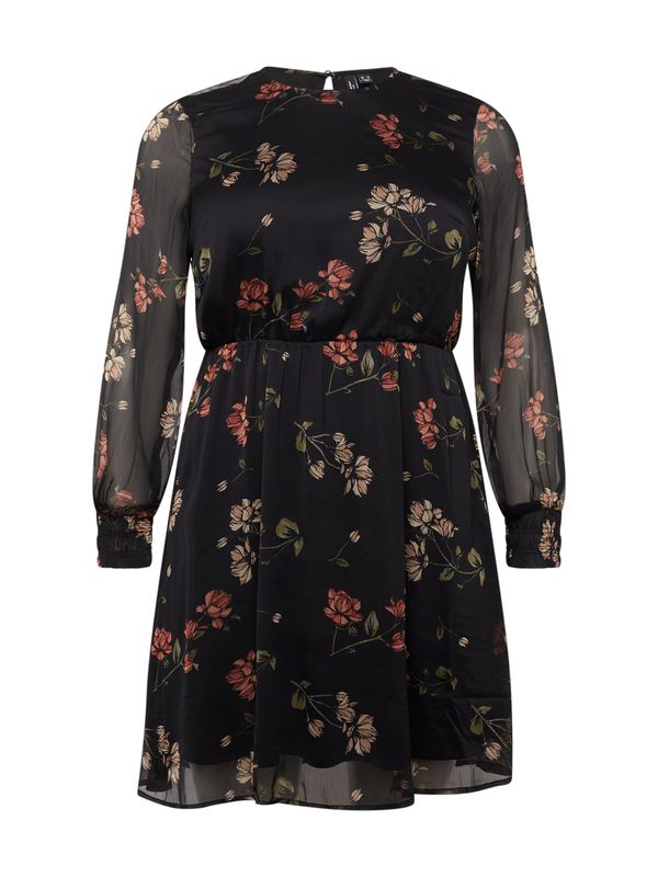 Vero Moda Curve Vero Moda Curve Рокля 'SMILLA'  кремаво / зелено / пастелно червено / черно