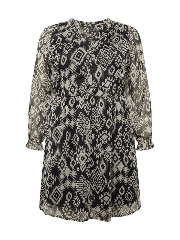 Vero Moda Curve Vero Moda Curve Рокля тип риза 'GEMA'  сиво / черно