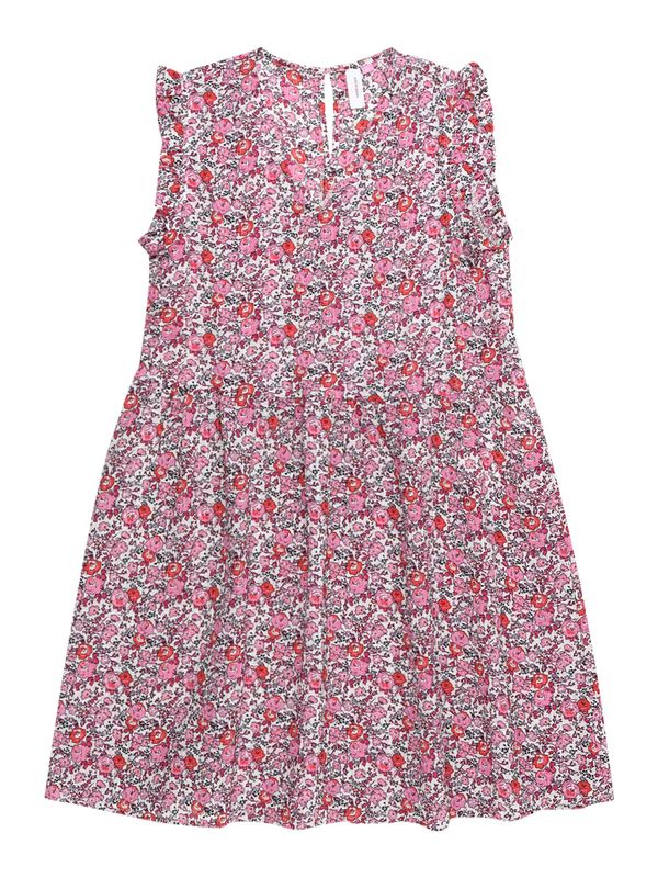 Vero Moda Girl Vero Moda Girl Рокля 'TARA'  пепел от рози / алено / черно / мръсно бяло