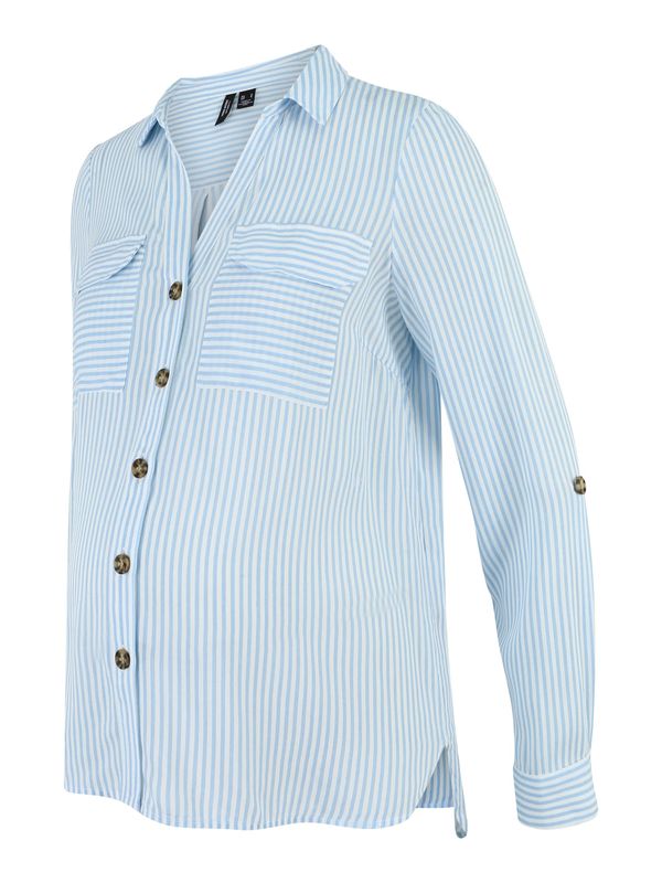 Vero Moda Maternity Vero Moda Maternity Блуза 'Bumpy'  светлосиньо / бяло