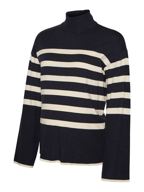 Vero Moda Maternity Vero Moda Maternity Пуловер 'Happiness'  кремаво / нейви синьо