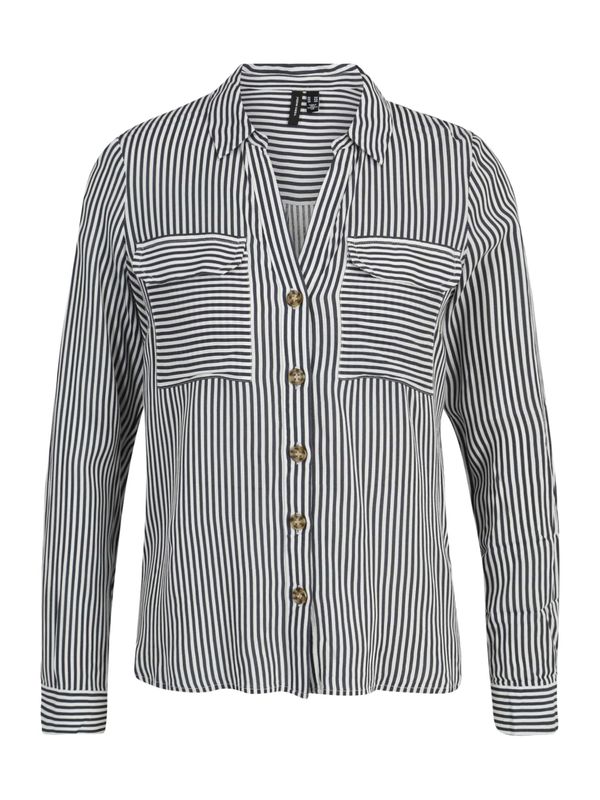 Vero Moda Petite Vero Moda Petite Блуза 'BUMPY'  черно / бяло