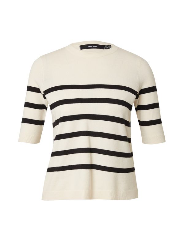 Vero Moda Petite Vero Moda Petite Пуловер 'SABA'  кремаво / черно