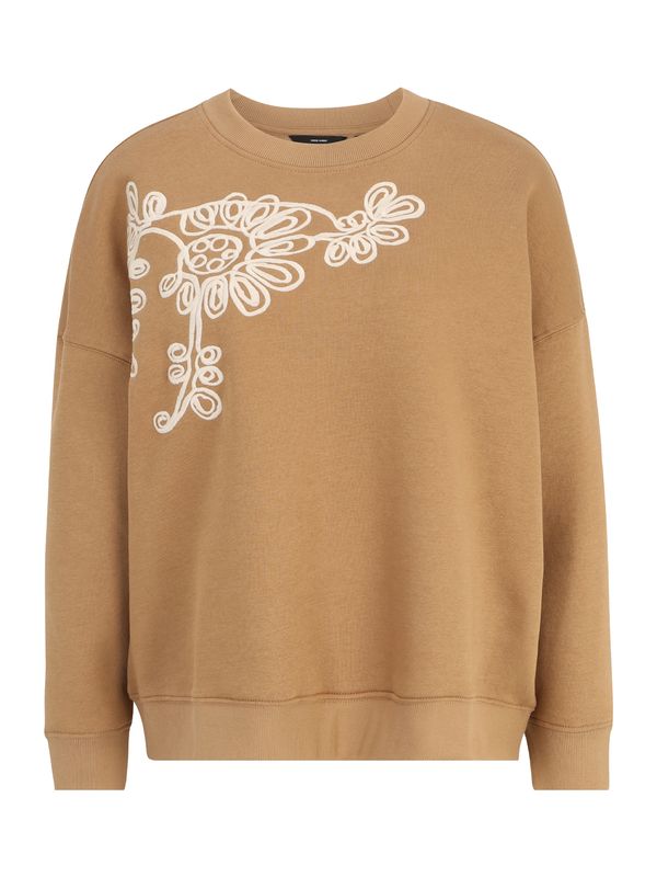 Vero Moda Petite Vero Moda Petite Суичър 'SELMA NELI'  светлокафяво / бял памук