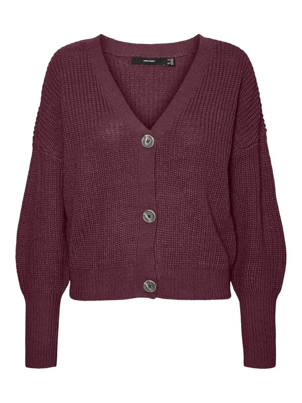 VERO MODA VERO MODA Плетена жилетка 'Lea'  боровинка