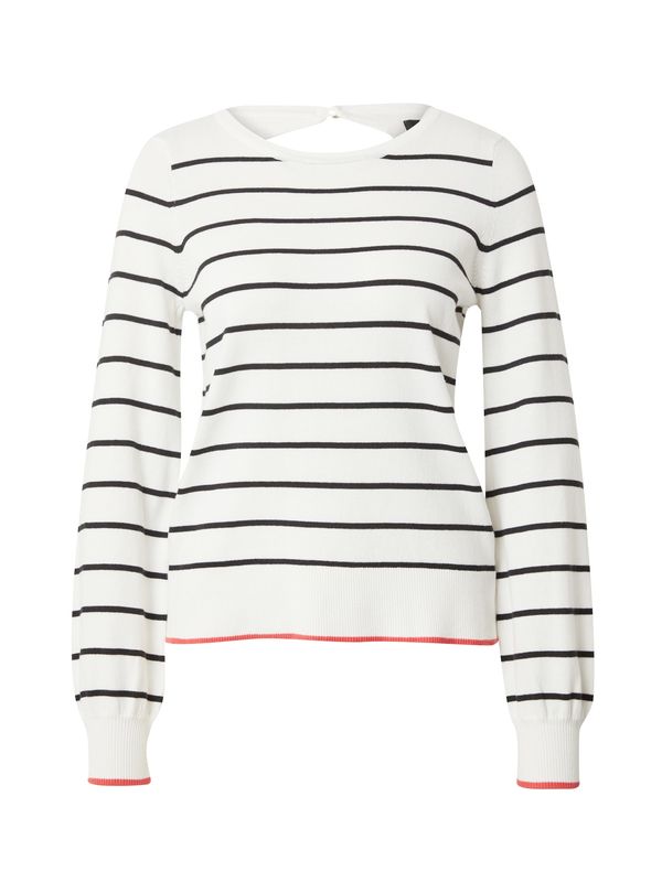 VERO MODA VERO MODA Пуловер 'ALMA'  светлочервено / черно / мръсно бяло