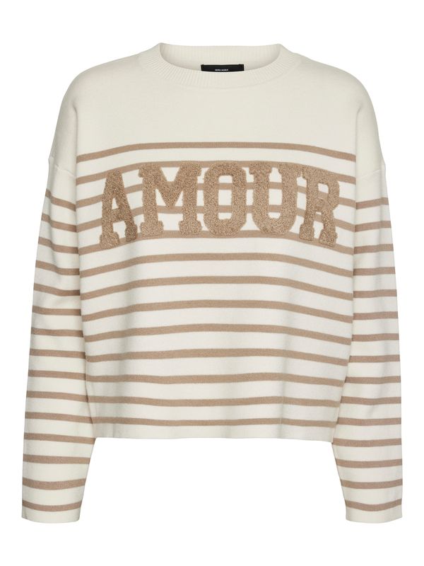 VERO MODA VERO MODA Пуловер 'Aria Paris'  камел / екрю