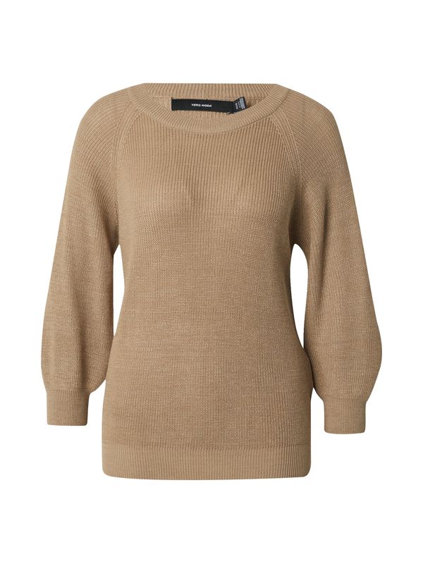 VERO MODA VERO MODA Пуловер 'NEW LEX SUN'  тъмнобежово