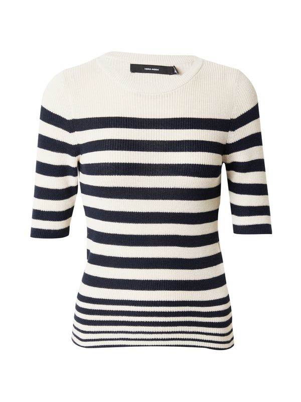 VERO MODA VERO MODA Пуловер 'NEW LEXSUN'  кремаво / морскосиньо