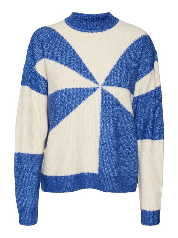 VERO MODA VERO MODA Пуловер 'PHILINE'  синьо / бяло