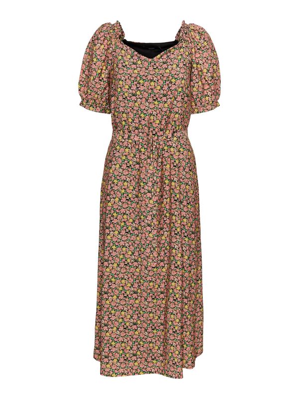 VERO MODA VERO MODA Рокля 'Ellie'  жълто / светлозелено / пепел от рози / черно