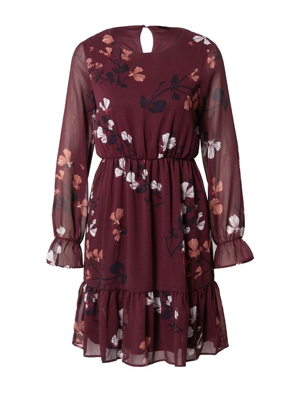 VERO MODA VERO MODA Рокля 'Smilla'  карамел / бургундово червено / бяло