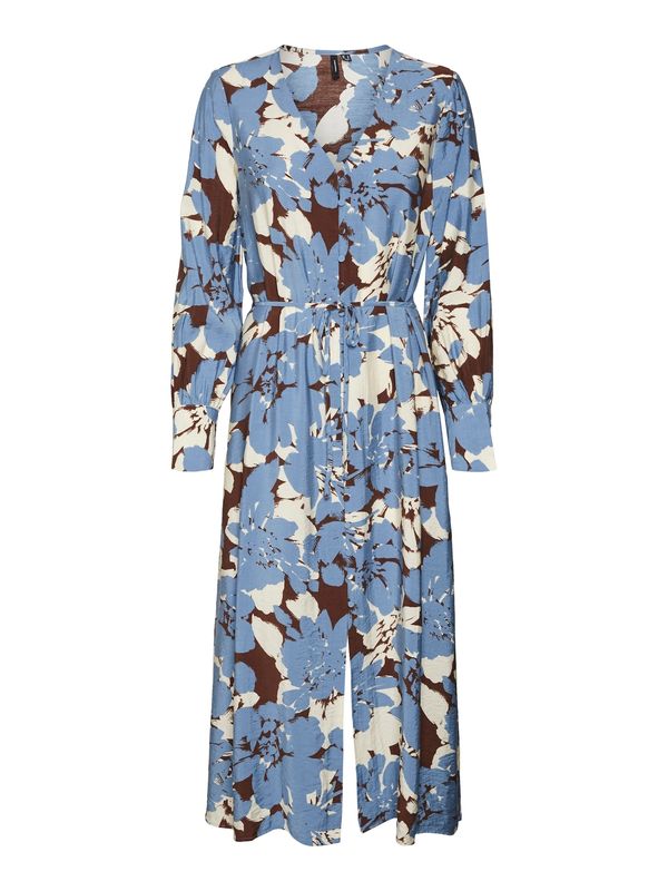 VERO MODA VERO MODA Рокля тип риза 'BRITA BERTA'  бежово / гълъбово синьо / бургундово червено