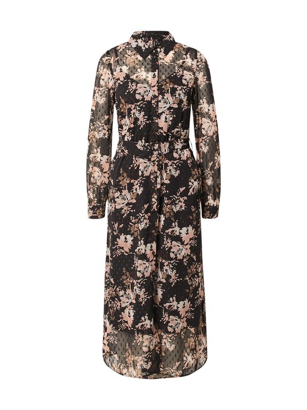 VERO MODA VERO MODA Рокля тип риза 'Caisa'  кремаво / тъмнокафяво / бледорозово / черно