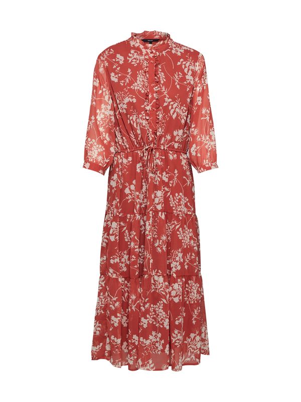 VERO MODA VERO MODA Рокля тип риза 'Dino'  ръждиво червено / бяло