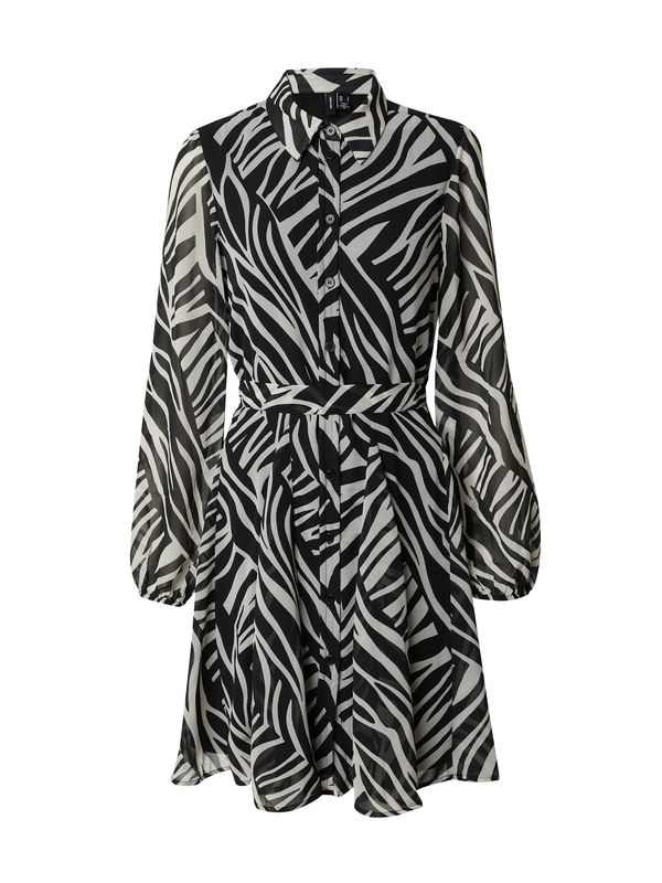 VERO MODA VERO MODA Рокля тип риза 'HOLLY'  черно / бяло