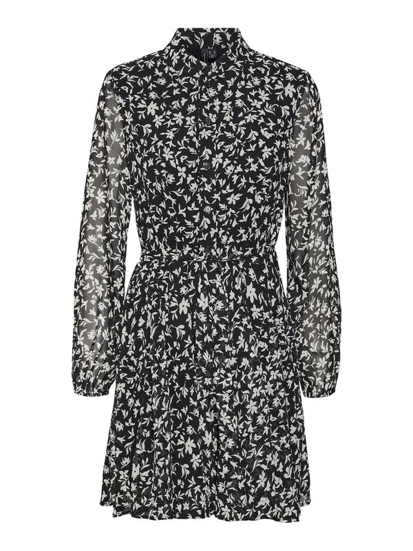 VERO MODA VERO MODA Рокля тип риза 'HOLLY'  черно / бяло