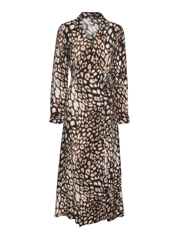 VERO MODA VERO MODA Рокля тип риза 'JOSIE RIKA'  бежово / кафяво / черно